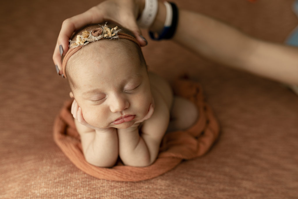 newborn baby posed 